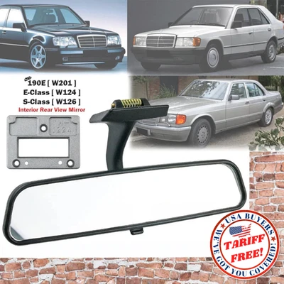 New Rear View Mirror For Mercedes Benz W124 S124 A124 190E 260E 300E 320E 85-95 - Image 1 of 4