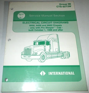 International 9200 9400 9900 Truck Electrical Circuit Diagrams Manual 10-98 & up - Picture 1 of 8