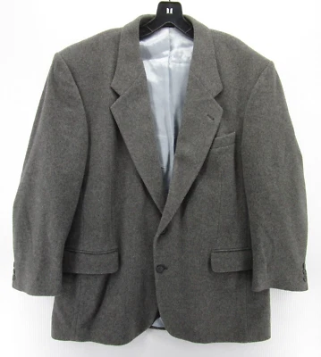 VINTAGE Christian Aujard Jacket Men 44 Gray Camel Hair Blazer Coat 90s Lined * - Image 1 of 4