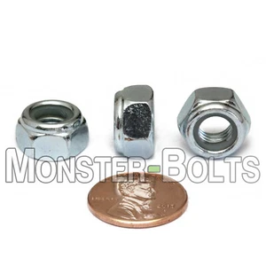 M8-1.25 - Nylon Insert Lock Nuts, Steel Zinc RoHS CR+3 - DIN 985 Class 10 / 10.9 - Picture 1 of 2