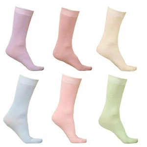6 Pack Ladies Pastel Colours Bamboo Socks Super Soft Extra Fine Assorted Colours - Picture 1 of 1