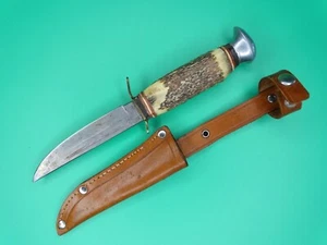 Vintage German Germany Solingen K55K Stag Handle Hunting Knife Original Sheath - Picture 1 of 12