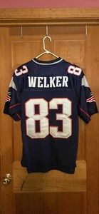VTG Authentic NFL Reebok New England Patriots Wes Welker 83 Jersey 50 Blue SEWN - Picture 1 of 4