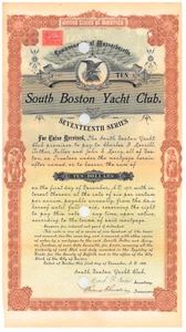 South Boston Yacht Club 1898 stock certificate - Imagen 1 de 1