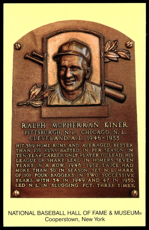 2006 Ralph Kiner Elected 1975 National Baseball Hall of Fame Postcard - Image 1 of 2