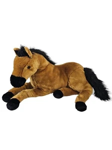 Large Horse Plush Laying 25" Brown Stallion Filly Foal Bay Equestrian gee-gee - Picture 1 of 9