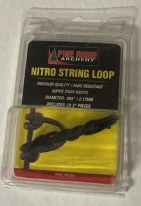 Pine Ridge Archery Nitro String Loop-5 inch Piece(1ea Containing 3 pcs)Black-NEW - Picture 1 of 4