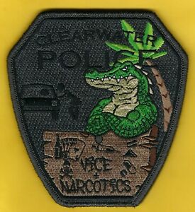 CLEARWATER POLICE DEPT VICE + NARCOTICS PATCH ~ VERY LIMITED EDITION GHOST PATCH