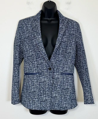 Chaqueta Blazer J. McLaughlin Talla 6 Buceo Clásica Oficina Carrera Preppy Costera Foto 1 de 4
