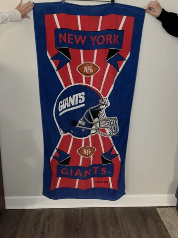 Vintage NFL New York Football Giants Blue Red Beach Towel 1994 90s 57x28 Cover