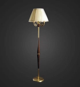 PIANTANA IN OTTONE E LEGNO CLASSICO 3 LUCI COLL. BGA 825 RUSTICA - Imagen 1 de 1