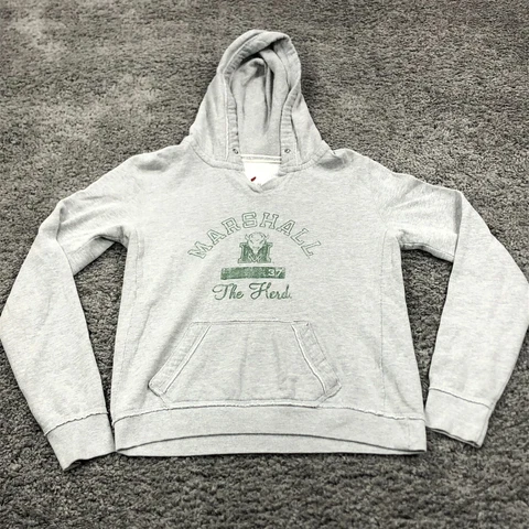 Marshall Thundering Herd Hoodie Women Large Ladies Gray Green Hooded Sweater EX1 Cover
