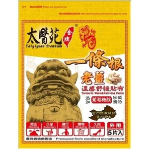 Tai Yi Yuan TYY Premium Turmeric Warm & Reliving Path 5pcs/ Pack 太醫苑一條根老薑溫感舒緩貼布