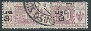 1923-25 REGNO PACCHI POSTALI USATO SOPRASTAMPATO 3 SU 10 LIRE - I19-7 - Picture 1 of 1