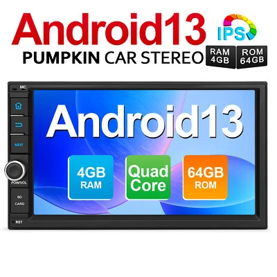 Pumpkin 4GB 64GB Android 13 Autoradio Doppel DIN GPS Navi Carplay OBD2 Bluetooth - Bild 1 von 4