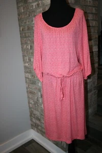 NEW Old Navy Womens Pink Floral Tie Cinch Waist 3/4 Sleeve Dress SZ M - Picture 1 of 6