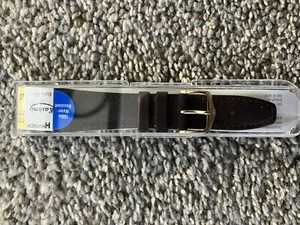 HIRSCH Kashmir Watch band Leather Water Resistant New Gold Buckle 1770 2110 - Picture 1 of 4