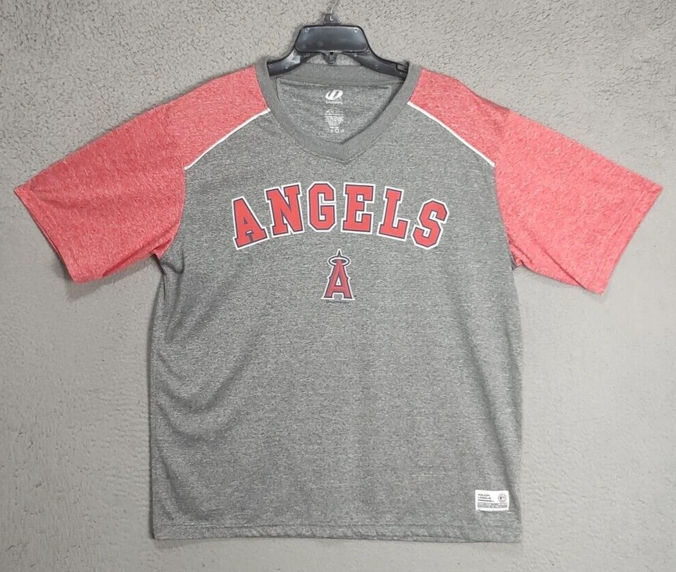 Los Angeles Angels Shirt Adult Large Red Gray Baseball MLB Short Sleeve Mens - Image 1 of 4