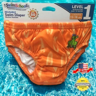 Pañal de natación reutilizable para bebé bebé SwimSchool nivel 1 (6 meses/13-18 libras) UPF 50 Foto 1 de 4