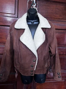 Vintage 1989 Harley Davidson Leather Jacket Billings Brown Sz M Ladies! Wool! - Picture 1 of 12