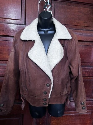 Vintage 1989 Harley Davidson Leather Jacket Billings Brown Sz M Ladies! Wool! - Image 1 of 4