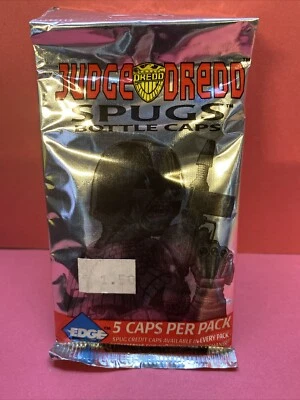 1995 Edge Judge Dredd Spugs Bottle Caps 1  vintage sealed pack Rare!! - Image 1 of 3