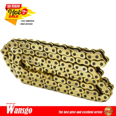 Drive Chain Gold Color 520 x114 ATV Motorcycle 520 Pitch 114 Links With O-Ring Foto 1 de 4