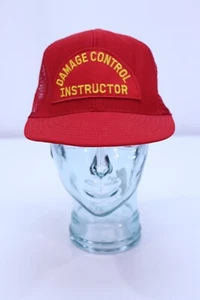 De Colección Control de Daños Instructor Malla Camionero Sombrero Gorra de Béisbol Rojo Sólido Hecho en EE. UU. - Imagen 1 de 10
