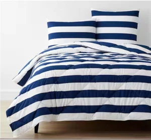 The Company Store Company Essentials Awning Stripe Classic Cotton Comforter-King - Picture 1 of 5