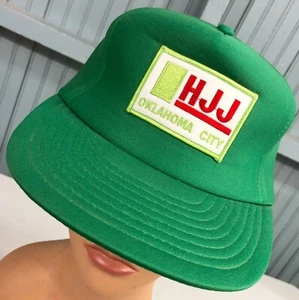 HJJ Oklahoma City Green Farming Full Foam Designer Award VTG Snapback Cap - Picture 1 of 7