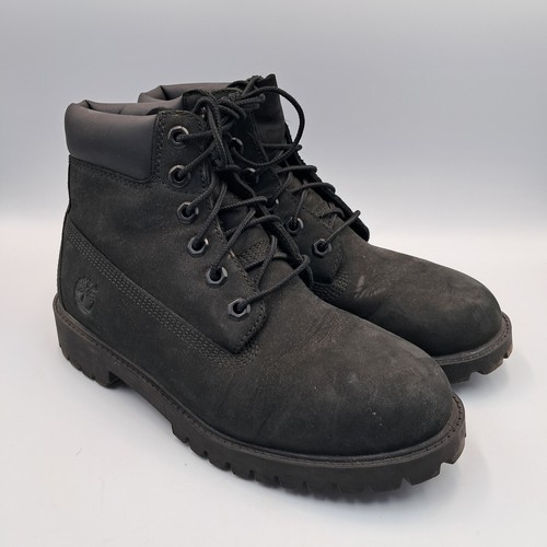 Timberland Stivali Adulti UK 5 Nero Pelle Nabuk Combat Outdoor Caviglia 12907