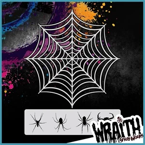 Spiderweb Set #2 - Modello di stencil aerografo riutilizzabile - Foto 1 di 5