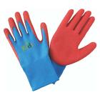 Kent & Stowe Dziecięce ochronne rękawice ogrodnicze lateksowe para niebiesko-czerwone wiek 6-9 lat