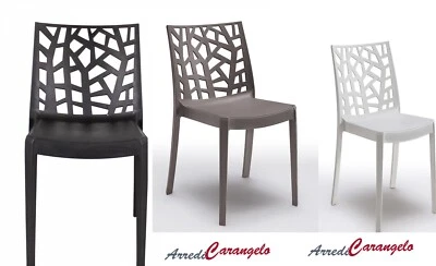 Sedia in Polipropilene Matrix impilabile da Interno esterno da pranzo NO Karte - Immagine 1 di 4