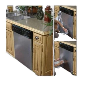 Papel tapiz de acero inoxidable para electrodomésticos pelar y pegar envoltura de puerta para lavavajillas 3'x26" - Imagen 1 de 9