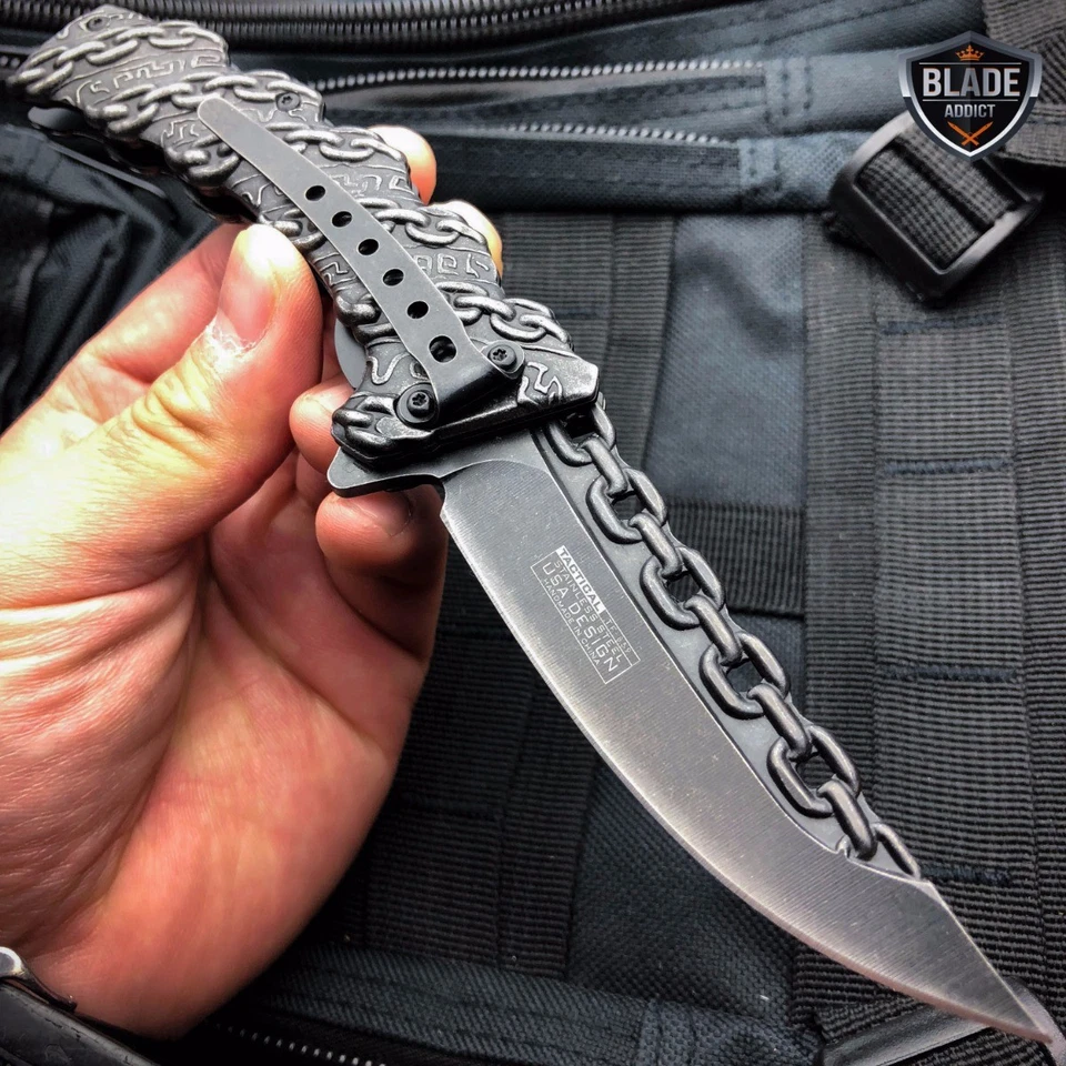 Tac Force Collectors Spring Assisted Pocket Knife 3D Chain Design TF-859 - Image 1 of 3