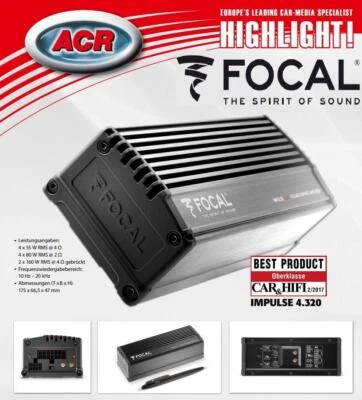 Focal IMPULSE4.320 Integration 4-Kanal Verstärker Class-D Endstufe IMPULSE-Serie - Bild 1 von 4