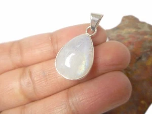 Mondstein-Sterling-Silber-925-Edelstein-Anhänger-Geschenk-boxed - Bild 1 von 5