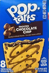 Kellogg's Pop Tarts FROSTED CHOCOLATE CHIP Toaster Pastries 13.5 oz Box 8 CT - Picture 1 of 3