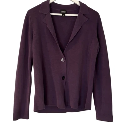 Eileen Fisher purple silk cotton two button blazer sweeter m - Image 1 of 4