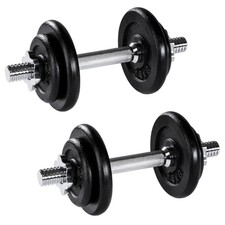 2x 10kg Manubri pesi corti ghisa palestra set fitness bilanciere bicipite kit  n