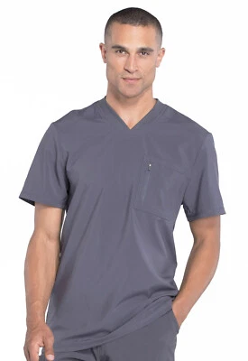 Cherokee Scrubs Infinity Men V Neck Top CK910A PWPS Pewter Free Shipping - Image 1 of 4