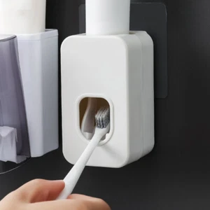 Toothbrush Holder Toothpaste Squeezer Bathroom Holders Wall Mounted - Picture 1 of 12
