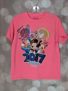 Disney Neon Pink 2017 Florida Youth Short Sleeve T-shirt Size M - Picture 1 of 9