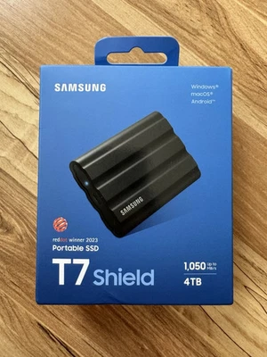 Samsung T7 Shield 4TB Portable External SSD Black (MU-PE4T0S) - New Sealed - Image 1 of 3