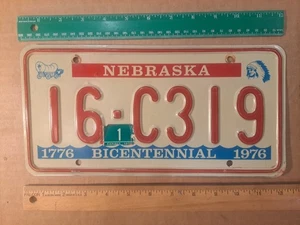 Nummernschilder, Nebraska, 1976 Bicentennial, 16 (Seward County) C 319 - Bild 1 von 3