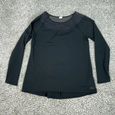 Camisa The North Face Feminina Grande Preta FlashDry Manga Longa Malha Roupa Ativa - Imagem 1 de 4
