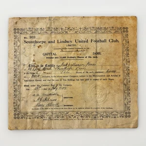 Certificado de Colección Compartir Scunthorpe & Lindsey United Football Club 1949 - Imagen 1 de 7