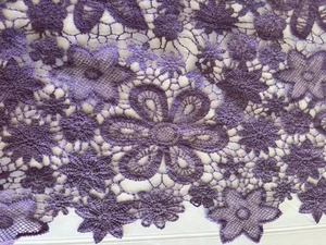 NUEVO Bufanda Cubierta Cabeza Tela Encaje Lavanda Púrpura 50" x 18" R3-O18 - Imagen 1 de 5