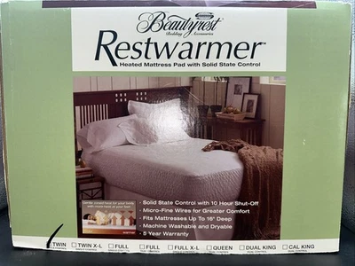 Microfiber Heated Mattress Pad With Solid State Control (Twin) White Open Box - Image 1 of 3